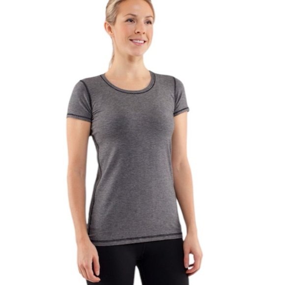 lululemon athletica Tops - SOLDLululemon Lively Crewneck Tee Vitasea in White Black Mircostripe Size XS 2/4